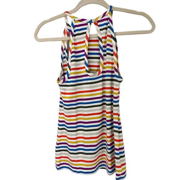 Trina Turk Flora Vista Stripe Tank Top Cut Out Back Multicolor XS NWT - Picture 5 of 7